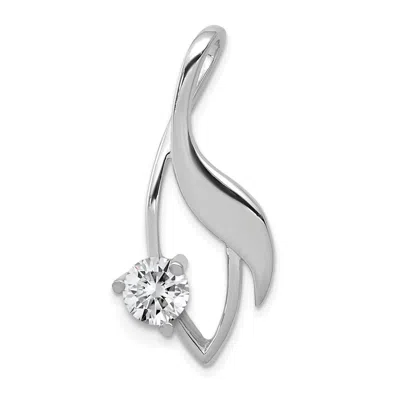 Diamond2deal 14k White Gold Fancy 5mm Diamond Slide Mtg In Silver