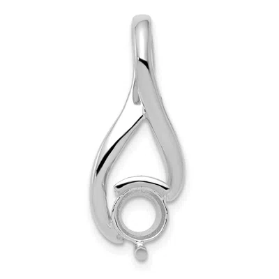 Diamond2deal 14k White Gold Fancy 6.5mm Diamond Slide Mtg