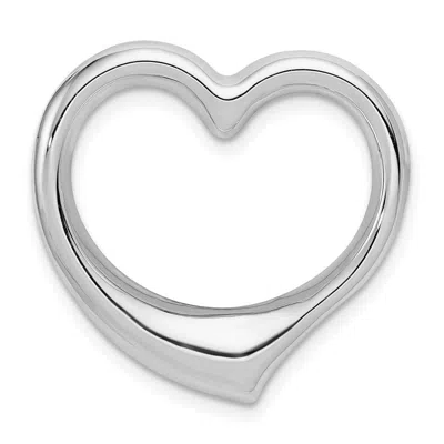 Diamond2deal 14k White Gold Floating Heart Hollow Chain Slide