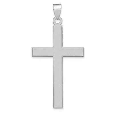 Diamond2deal 14k White Gold Florentine Satin Cross Pendant In Metallic
