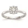 Diamond2deal 14k White Gold Halo Cluster 1/3 Ct Diamond Engagement Ring