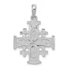 Diamond2deal 14k White Gold Jerusalem Cross Pendant In White