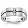 Diamond2deal 14k White Gold Lab Grown Diamond 3-stone Band Ring 1/5ct Clarity- Vs Color- G-h In White