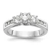 Diamond2deal 14k White Gold Lab Grown Diamond 3-stone Band Ring 1.5ct Clarity- Vs Color- G-h In White