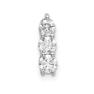 Diamond2deal 14k White Gold Lab Grown Diamond 3-stone Pendant (0.34ct, Vs, G-h) In Yellow