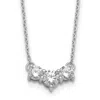 Diamond2deal 14k White Gold Lab Grown Diamond 3 Stone Pendant Necklace 18" Clarity Vs, Color G-h In White