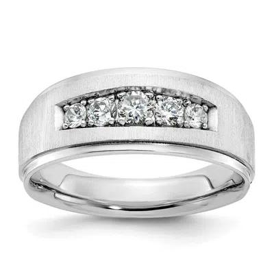Diamond2deal 14k White Gold Lab Grown Diamond 5-stone Band Ring 1/2ct Clarity- Vs Color- G-h