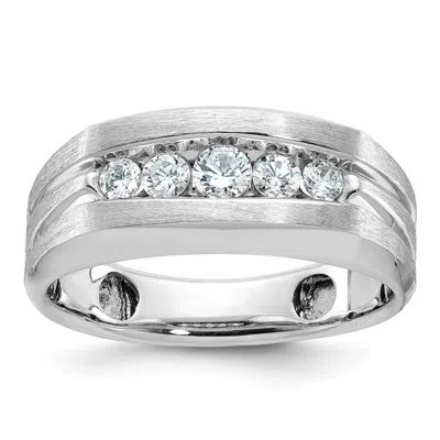 Diamond2deal 14k White Gold Lab Grown Diamond 5-stone Band Ring 1/2ct Clarity- Vs Color- G-h