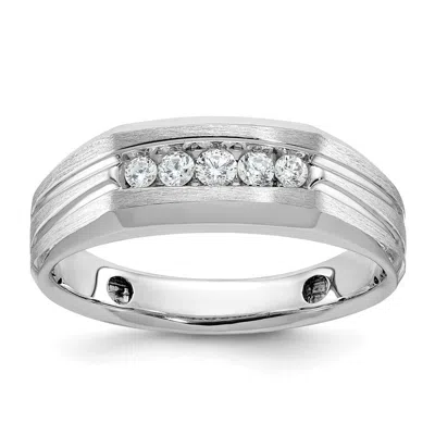 Diamond2deal 14k White Gold Lab Grown Diamond 5-stone Band Ring 1/4ct Clarity- Vs Color- G-h
