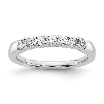 Diamond2deal 14k White Gold Lab Grown Diamond 7-stone Band Ring 1/2ct Clarity- Vs Color- G-h