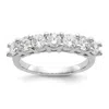 Diamond2deal 14k White Gold Lab Grown Diamond 7-stone Wedding Band Ring 1ct Clarity- Vs Color- D-e In White