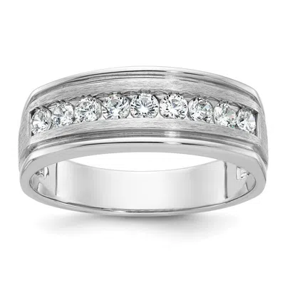 Diamond2deal 14k White Gold Lab Grown Diamond 9-stone Band Ring 1/2ct Clarity- Vs Color- G-h