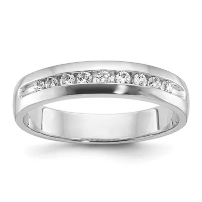 Diamond2deal 14k White Gold Lab Grown Diamond 9-stone Band Ring 1/4ct Clarity- Vs Color- G-h