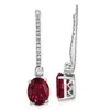 Diamond2deal 14k White Gold Lab Grown Diamond And Created Ruby Earring Jackets In Metallic
