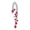 Diamond2deal 14k White Gold Lab Grown Diamond & Created Ruby Pendant (0.21ct, Vs, G-h) In Yellow