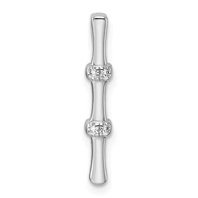 Diamond2deal 14k White Gold Lab Grown Diamond Chain Slide Pendant (0.042ct, Vs, G-h) In Yellow