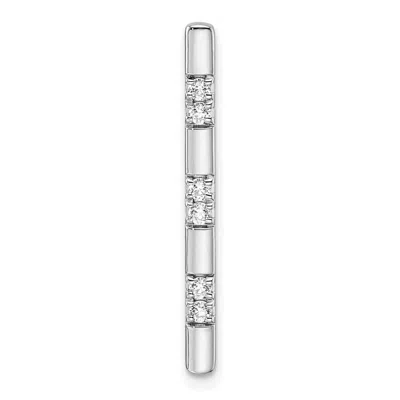 Diamond2deal 14k White Gold Lab Grown Diamond Chain Slide Pendant (0.13ct, Vs, G-h) In Silver