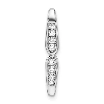 Diamond2deal 14k White Gold Lab Grown Diamond Chain Slide Pendant (0.13ct, Vs, G-h) In Silver
