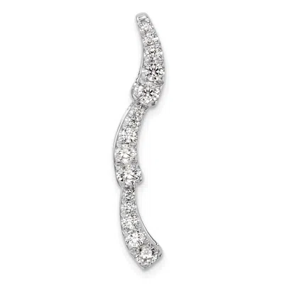 Diamond2deal 14k White Gold Lab Grown Diamond Chain Slide Pendant (0.61ct, Vs, G-h) In Blue