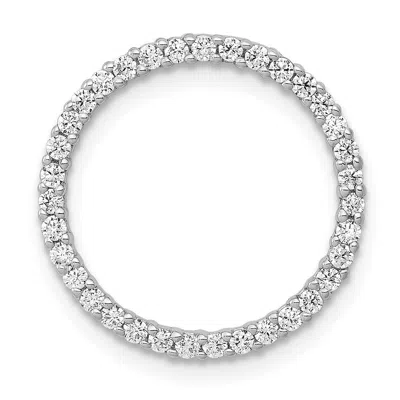 Diamond2deal 14k White Gold Lab Grown Diamond Circle Pendant (0.35ct, Vs, G-h) In Yellow
