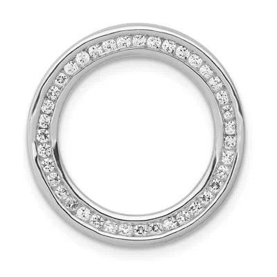 Diamond2deal 14k White Gold Lab Grown Diamond Circle Pendant (0.38ct, Vs, G-h) In Yellow