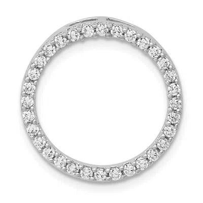 Diamond2deal 14k White Gold Lab Grown Diamond Circle Pendant (0.48ct, Vs, G-h) In Yellow
