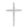 Diamond2deal 14k White Gold Lab Grown Diamond Cross Chain Slide Pendant (0.16ct, Vs, G-h) In Yellow