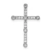 Diamond2deal 14k White Gold Lab Grown Diamond Cross Chain Slide Pendant (0.2ct, Vs, G-h) In Yellow