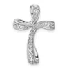 Diamond2deal 14k White Gold Lab Grown Diamond Cross Chain Slide Pendant (0.3ct, Vs, G-h) In Yellow