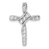 Diamond2deal 14k White Gold Lab Grown Diamond Cross Chain Slide Pendant (0.5ct, Vs, G-h) In Yellow