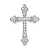 Diamond2deal 14k White Gold Lab Grown Diamond Cross Pendant (0.26ct, Vs, G-h) In Yellow