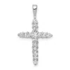 Diamond2deal 14k White Gold Lab Grown Diamond Cross Pendant (0.51ct, Vs, G-h) In Yellow