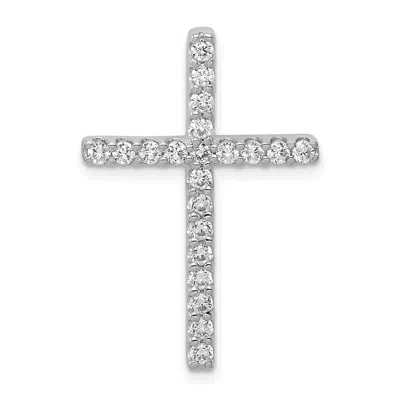 Diamond2deal 14k White Gold Lab Grown Diamond Cross Pendant (0.52ct, Vs, G-h) In Yellow