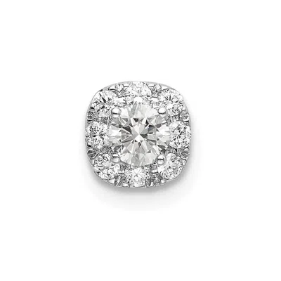 Diamond2deal 14k White Gold Lab Grown Diamond Cushion Halo Pendant (0.35ct, Vs, G-h)