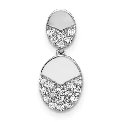 Diamond2deal 14k White Gold Lab Grown Diamond Dangle Chain Slide Pendant (0.22ct, Vs, G-h) In Yellow