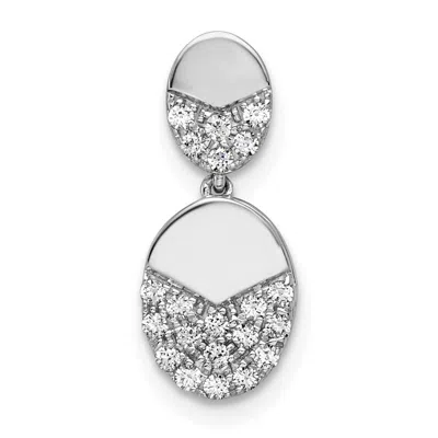Diamond2deal 14k White Gold Lab Grown Diamond Dangle Chain Slide Pendant (0.22ct, Vs, G-h) In Metallic