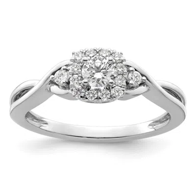 Diamond2deal 14k White Gold Lab Grown Diamond Engagement Ring 0.35ct Clarity- Vs Color- G-h