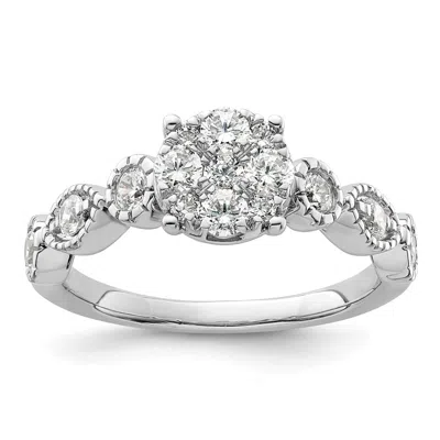 Diamond2deal 14k White Gold Lab Grown Diamond Engagement Ring 0.8ct Clarity- Vs Color- G-h