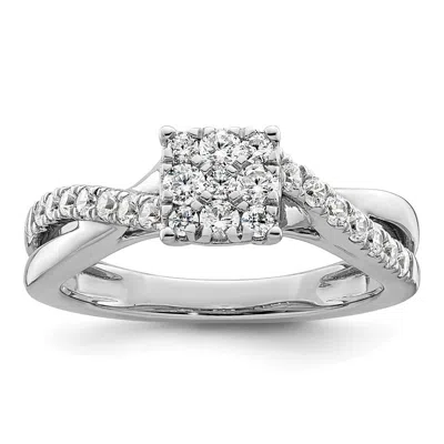 Diamond2deal 14k White Gold Lab Grown Diamond Engagement Ring 1/2ct Clarity- Vs Color- G-h
