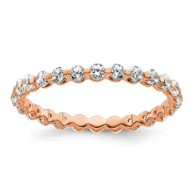 Diamond2deal 14k White Gold Lab Grown Diamond Eternity Wedding Band Ring 0.87ct Clarity- Vs Color- D-e In Pink