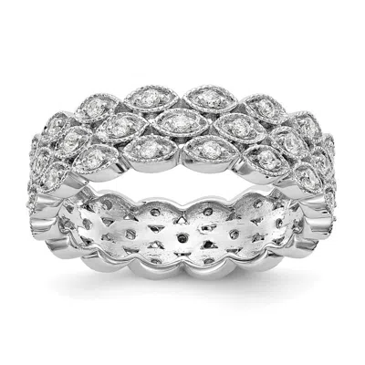 Diamond2deal 14k White Gold Lab Grown Diamond Eternity Wedding Band Ring 1/2ct Clarity- Vs Color- G-h
