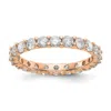 Diamond2deal 14k White Gold Lab Grown Diamond Eternity Wedding Band Ring 2ct Clarity- Vs Color- G-h In Pink