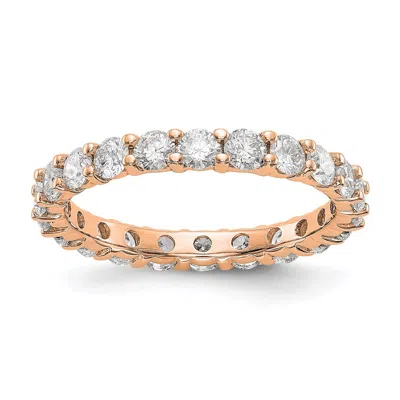 Diamond2deal 14k White Gold Lab Grown Diamond Eternity Wedding Band Ring 2ct Clarity- Vs Color- G-h In Pink