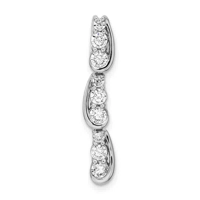 Diamond2deal 14k White Gold Lab Grown Diamond Fancy Chain Slide Pendant (0.51ct, Vs, G-h) In Yellow