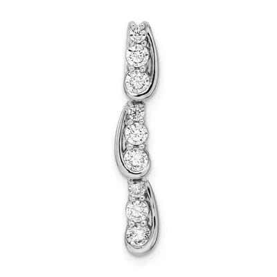 Diamond2deal 14k White Gold Lab Grown Diamond Fancy Chain Slide Pendant (0.51ct, Vs, G-h) In Metallic