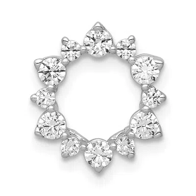 Diamond2deal 14k White Gold Lab Grown Diamond Fancy Circle Chain Slide Pendant (0.51ct, Vs, G-h) In Yellow
