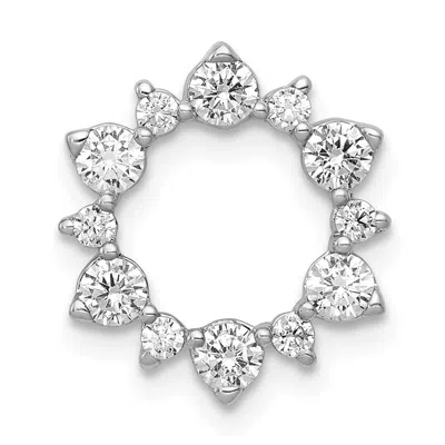 Diamond2deal 14k White Gold Lab Grown Diamond Fancy Circle Chain Slide Pendant (0.61ct, Vs, G-h) In Yellow
