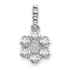 Diamond2deal 14k White Gold Lab Grown Diamond Floral Pendant (0.62ct, Vs, G-h) In Yellow