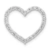 Diamond2deal 14k White Gold Lab Grown Diamond Heart Chain Slide Pendant (0.45ct, Vs, G-h) In Yellow