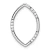 Diamond2deal 14k White Gold Lab Grown Diamond Oval Chain Slide Pendant (0.12ct, Vs, G-h) In Yellow